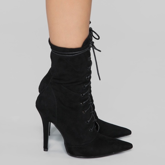 NEW NEVER WORN black lace up booties - Picture 2 of 6